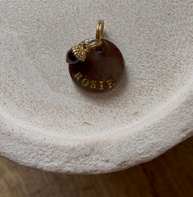 Marble Acorn ID tag