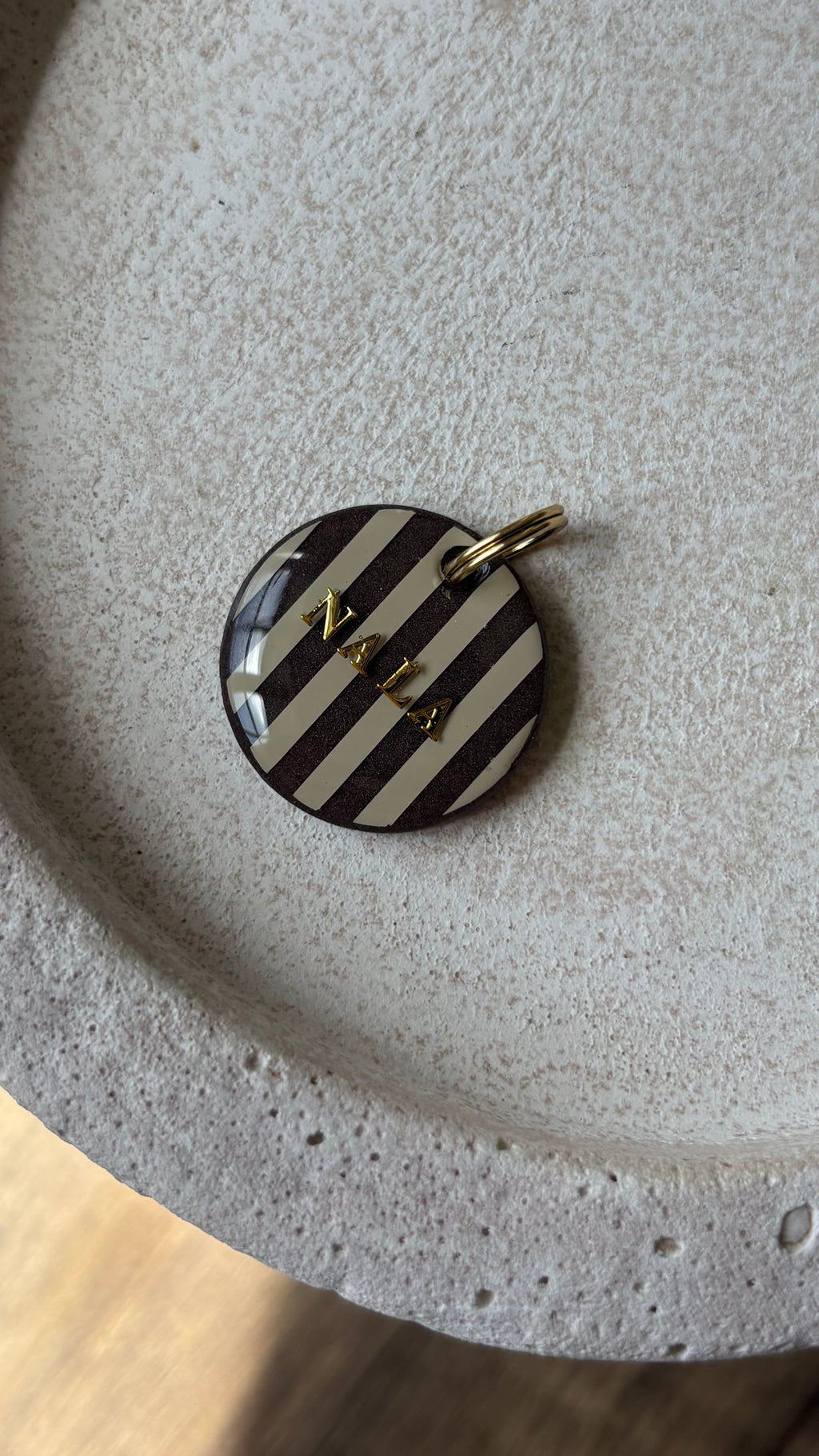 Chocolate strip ID tag