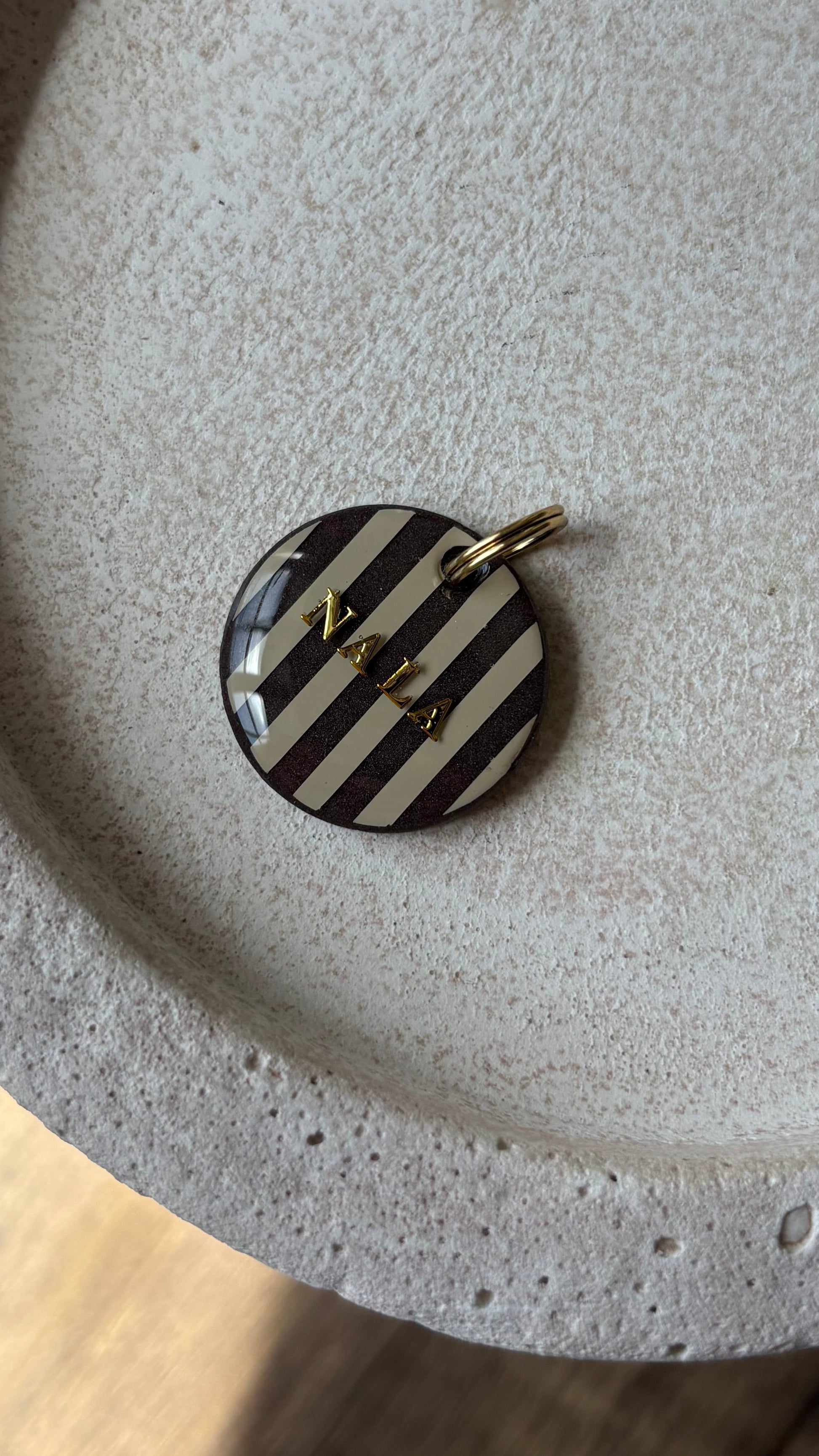 Chocolate strip ID tag