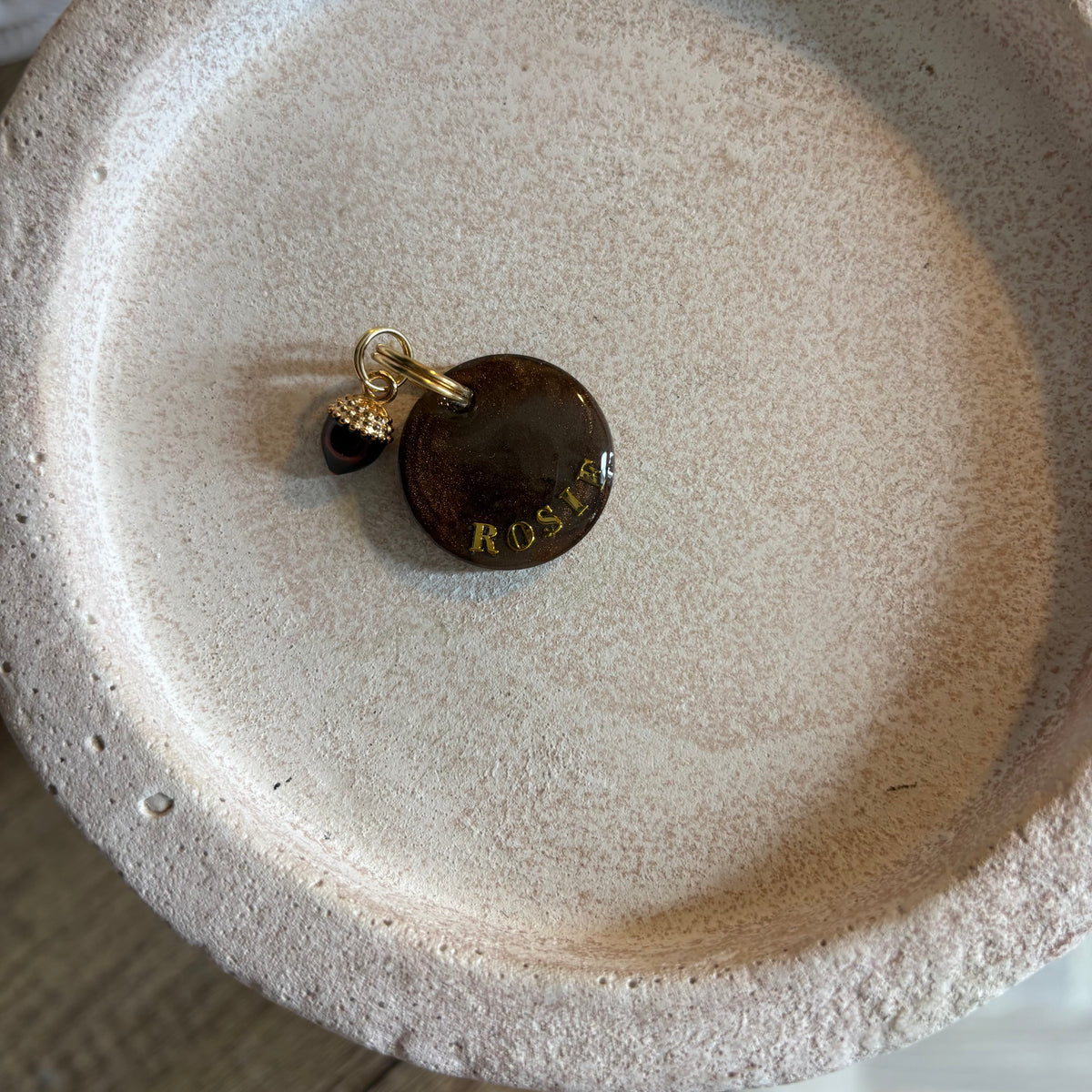 Marble Acorn ID tag