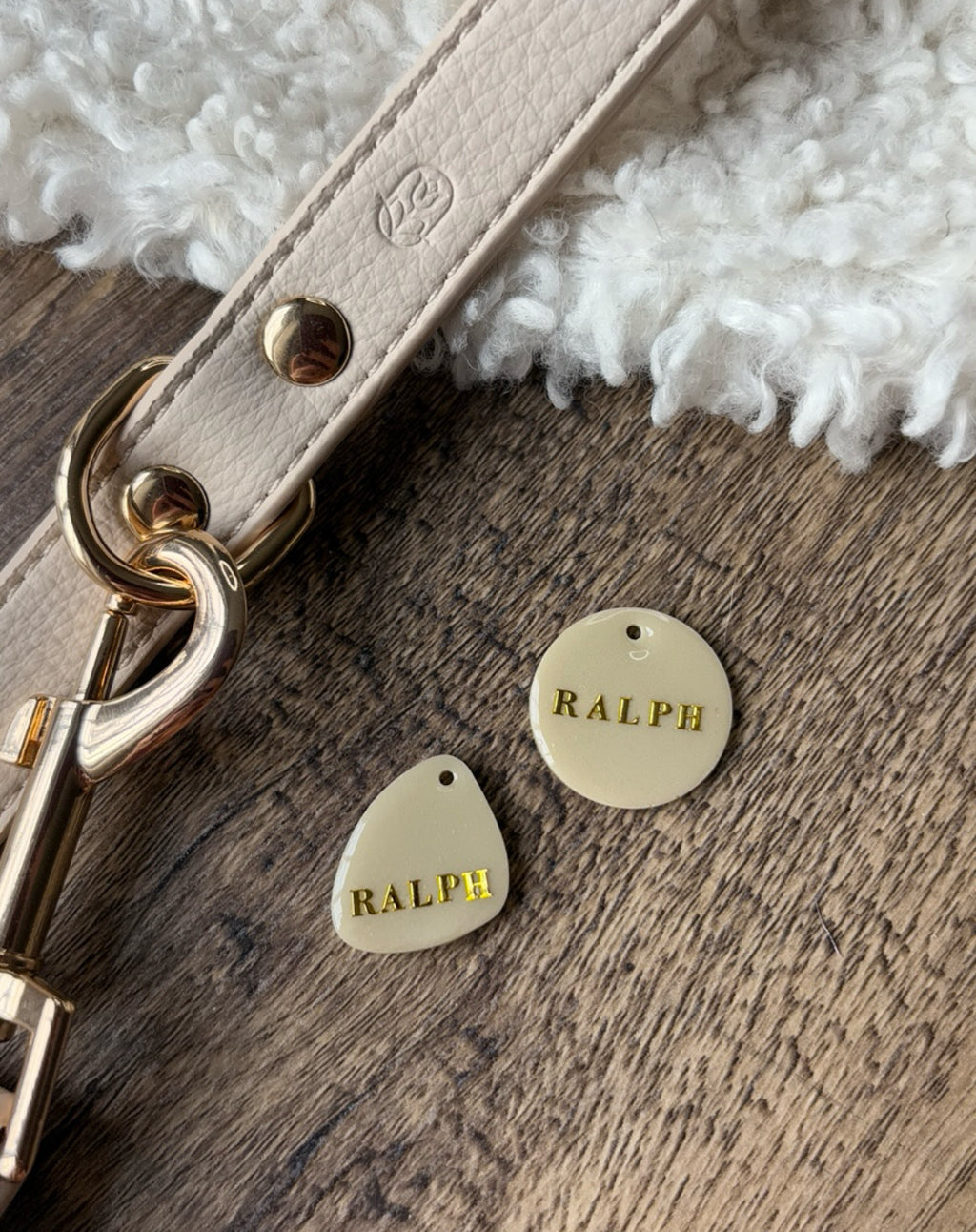 Circular Beige ID tag