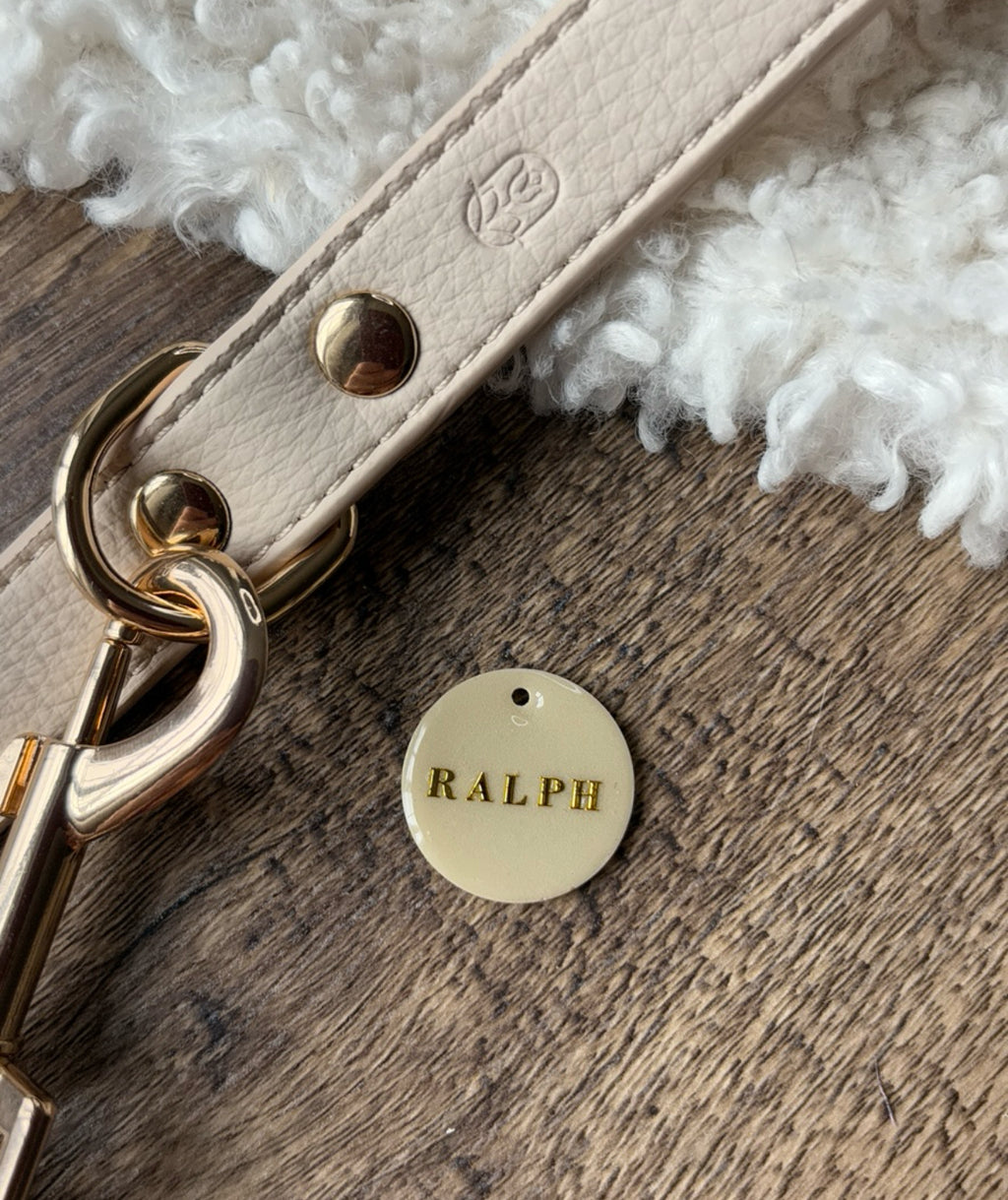 Circular Beige ID tag