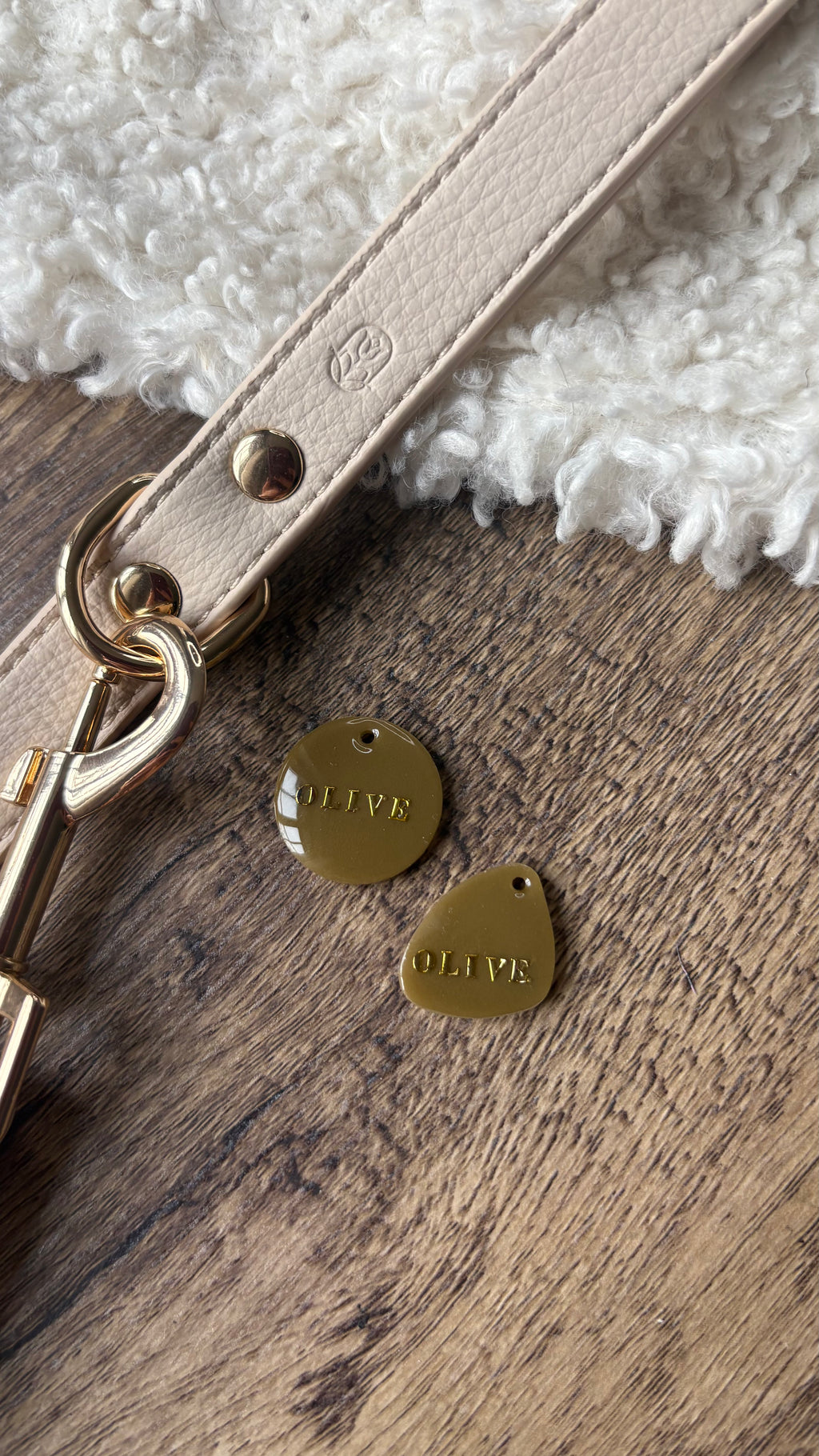 Circular Khaki ID tag