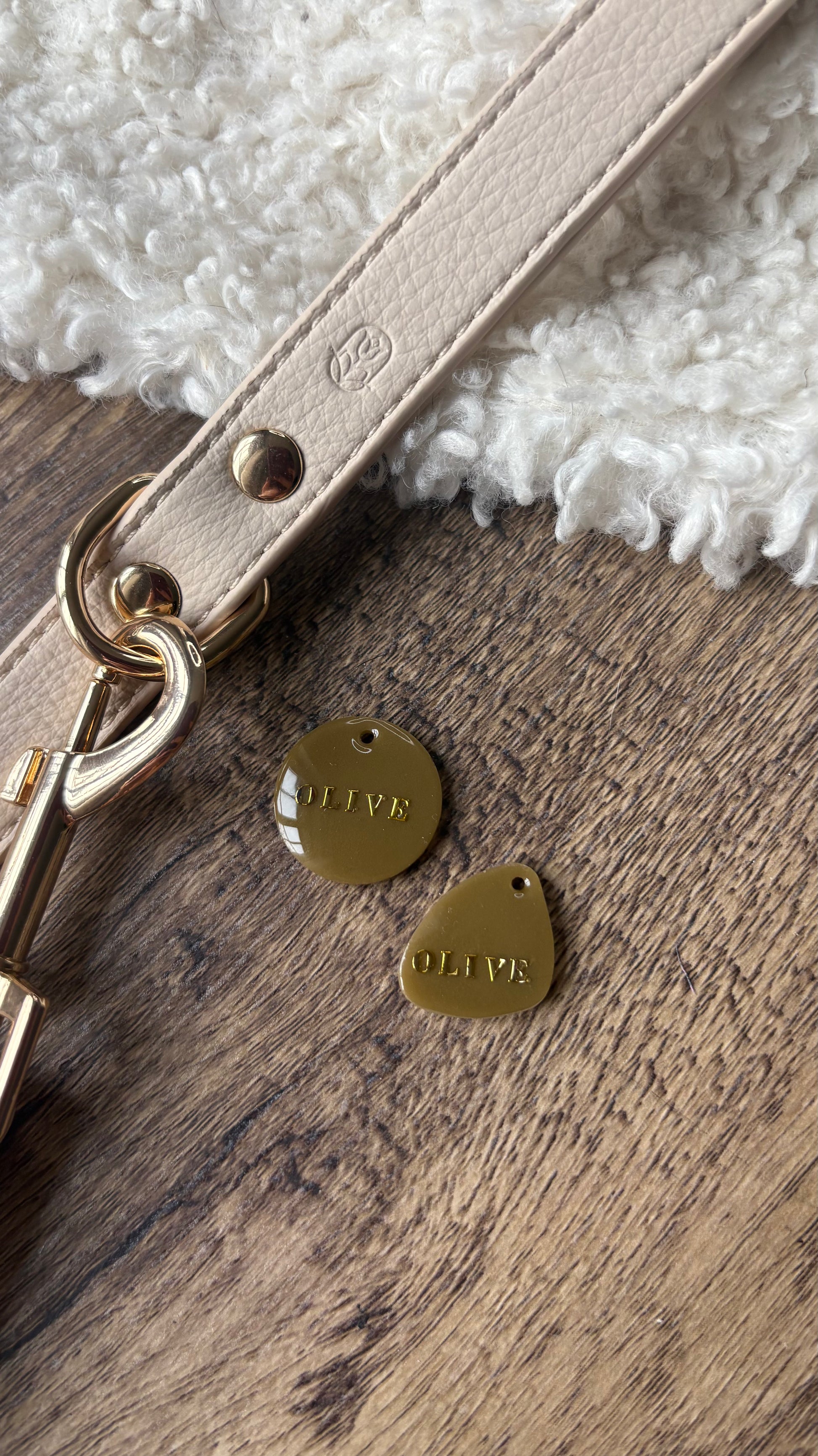 Circular Khaki ID tag
