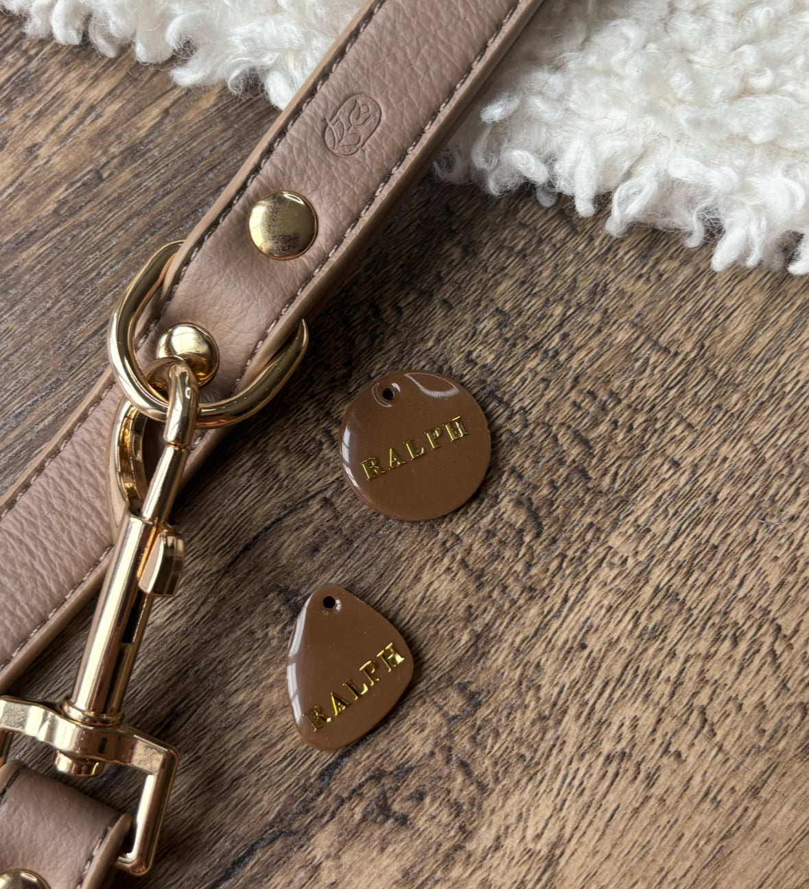 Circular Mocha ID tag