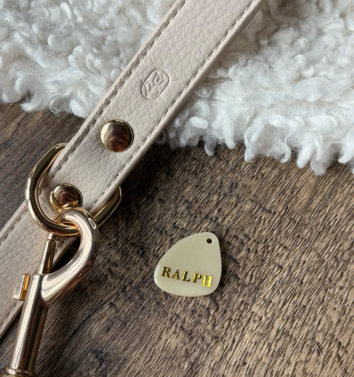 Stone beige ID tag