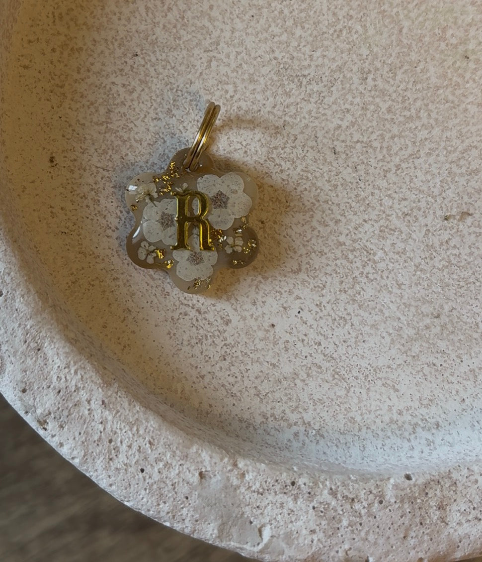 Marble petal sparkles ID tag